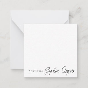 Simple Modern Handwritten A Note From Script Name Card
