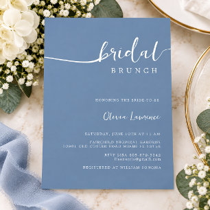 Simple Modern Handwritten Script Bridal Brunch Invitation
