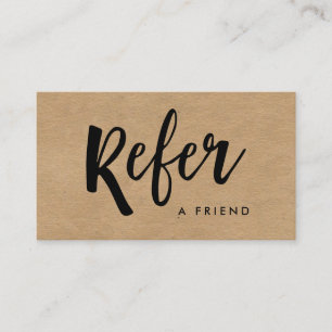 Simple Modern Handwritten Script   Kraft Look Referral Card