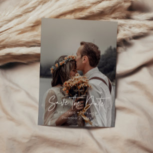 Simple & Modern Handwritten Script Photo Save The Date