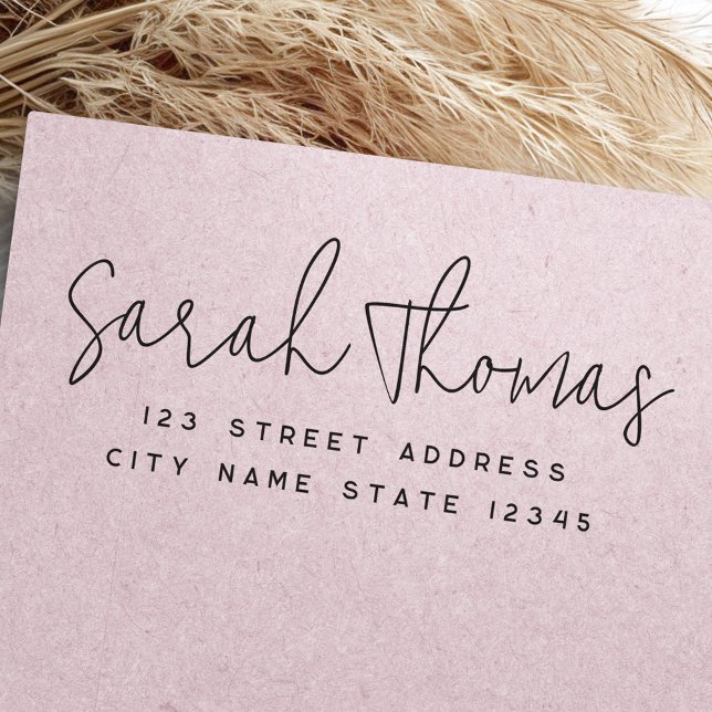 Simple modern handwritten script return address rubber stamp (Simple modern handwritten script return address rubber stamp)