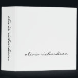 Simple Modern Handwritten Script Typography Chic Binder<br><div class="desc">Simple Modern Handwritten Script Typography Chic 3 ring binder</div>