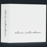 Simple Modern Handwritten Script Typography Chic Binder<br><div class="desc">Simple Modern Handwritten Script Typography Chic 3 ring binder</div>