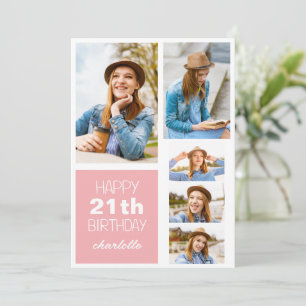 Simple Modern Happy Birthday Stylish Any Age Photo Card