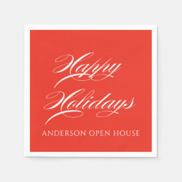 Simple Modern Happy Holidays Napkin