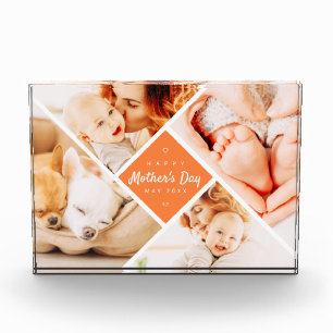 Simple Modern Happy Mother's Day Custom Photo Block