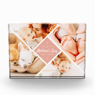 Simple Modern Happy Mother's Day Custom Photo Block