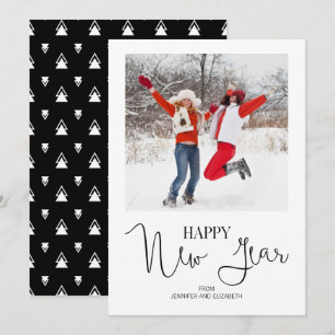 Simple Modern Happy New Year's Photo Card