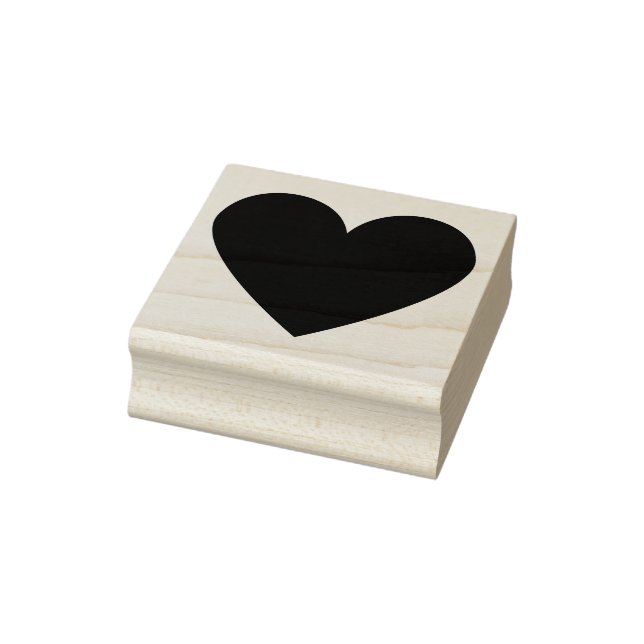 Simple Modern Heart Custom Valentine Rubber Stamp (Stamp)