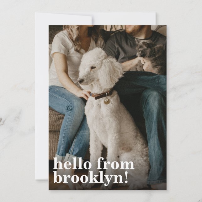 Simple Modern Hello New Home Address Photo Moving Announcement (Front)