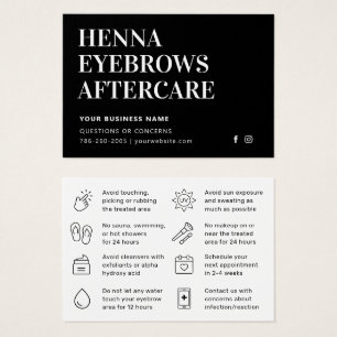 Simple Modern  Henna Brows Aftercare Card Advice