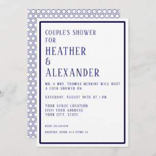 Simple Modern Hexagon Geometric Couples Shower  Invitation
