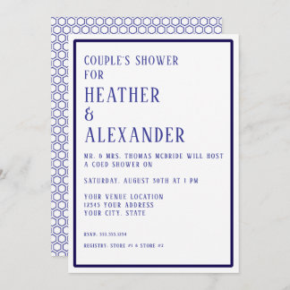Simple Modern Hexagon Geometric Couples Shower Invitation
