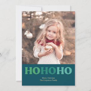 Simple Modern Holiday Green 2 Photo Card