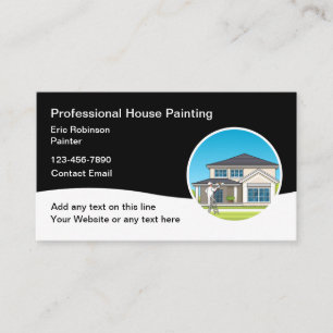 Simple Modern House Painter Business Cards