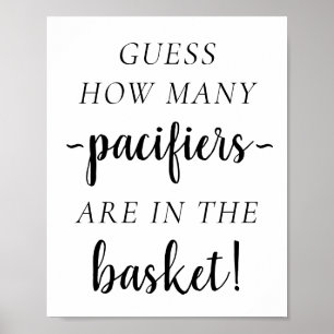 Simple Modern How Many   Classic Guessing Game Poster