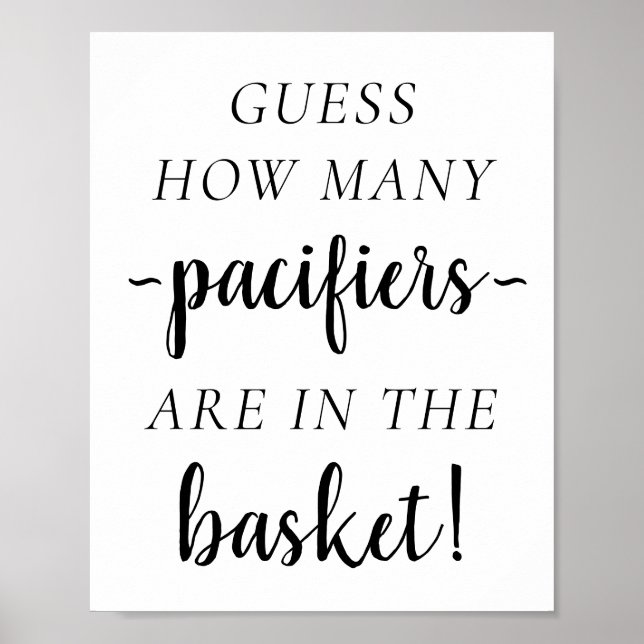 Simple Modern How Many | Classic Guessing Game Poster (Front)