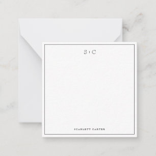 Simple Modern Initials Border Stationery Note Card