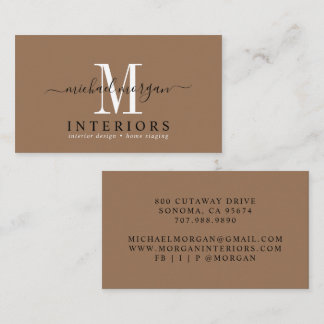 Simple Modern Interior Designer Script Business Card