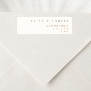 Simple Modern Ivory Tan Mariage Adresse de retour