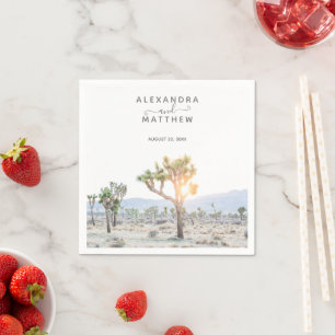 Simple Modern Joshua Tree Thank You Boho Wedding Napkin