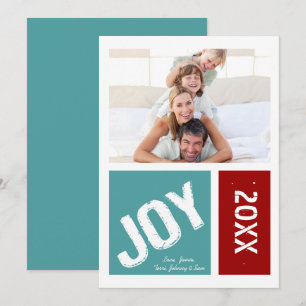 Simple Modern Joy Your Photo Christmas Holiday Card