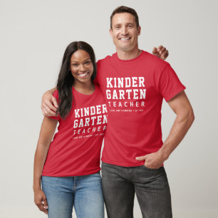 Simple Modern Kindergarten Teacher   School Name  T-Shirt