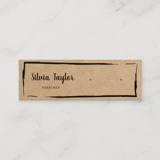 Simple Modern Kraft paper Earring Display Mini Bus Mini Business Card (Front)