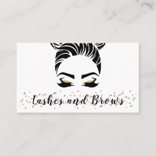 Simple Modern Lashes Brows Illustration Business Card