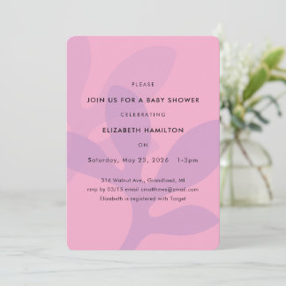 Simple Modern Leaf Design Baby Shower Invitation