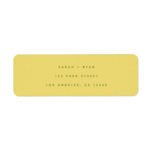 Simple Modern Lemon Yellow Wedding Return Address