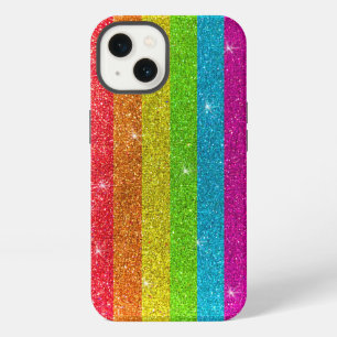 Simple Modern LGBTQIA Gay Pride Rainbow Glitter Ca iPhone 13 Case