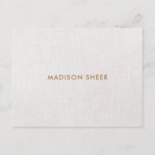 Simple Modern Light Beige Linen, Professional Postcard