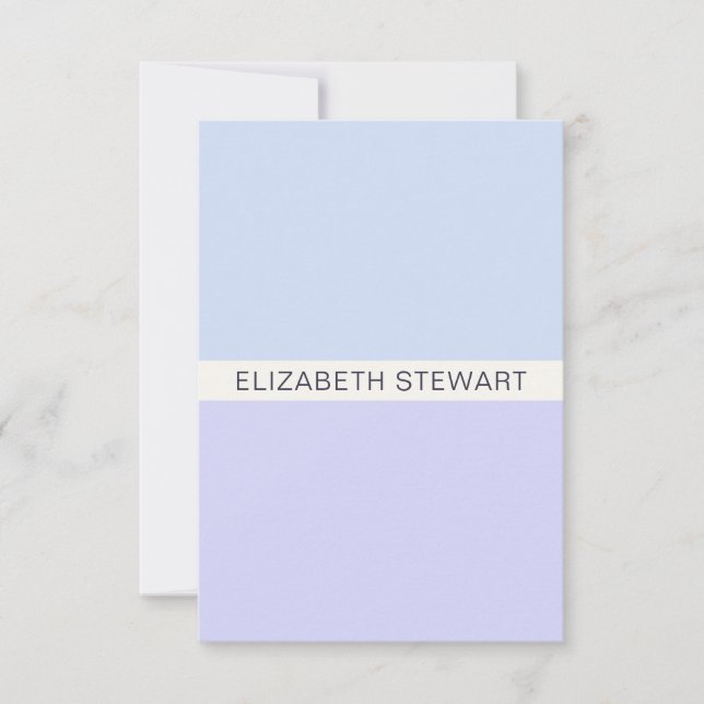 Simple Modern Light Blue and Lavender Professional Card (Front)