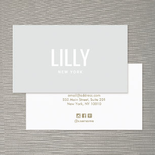 Simple Modern Light Gray Professional Business Card