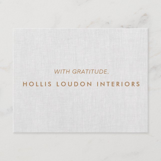 Simple Modern Light Grey Linen "look" Enclosure Card (Front)