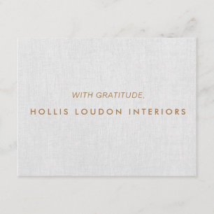 Simple Modern Light Grey Linen "look" Enclosure Card
