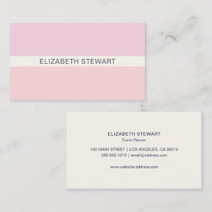 Simple Modern Light Pink and Coral Professional Business Card