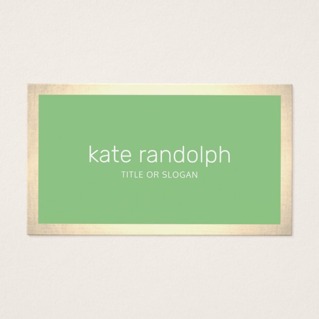 Simple Modern Lime Green Gold Border (Front)