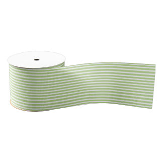 Simple Modern Lime Green White Striped Minimalist  Grosgrain Ribbon