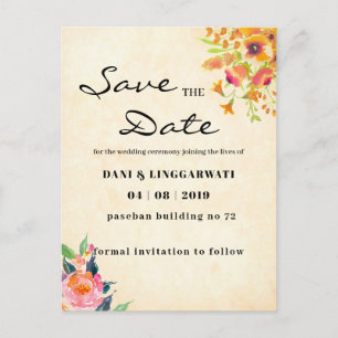 Simple Modern Liorah Wedding Save The Date Postcard