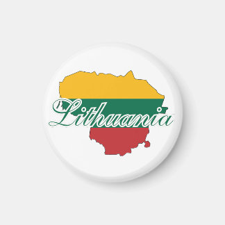 Simple Modern Lithuania Lithuanian map Flag Magnet
