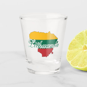 Simple Modern Lithuania  Lithuanian map Flag Shot Glass