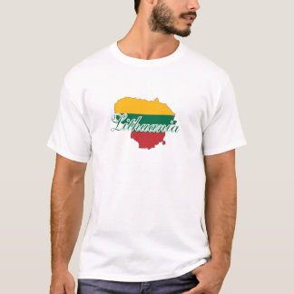 Simple Modern Lithuania Lithuanian map Flag T-Shirt