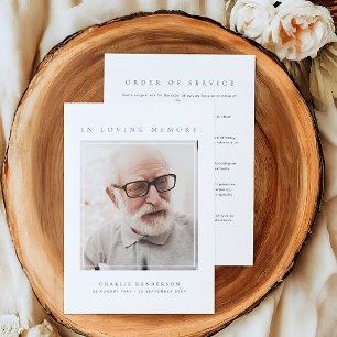 Simple Modern Loving Memory Photo Funeral Program