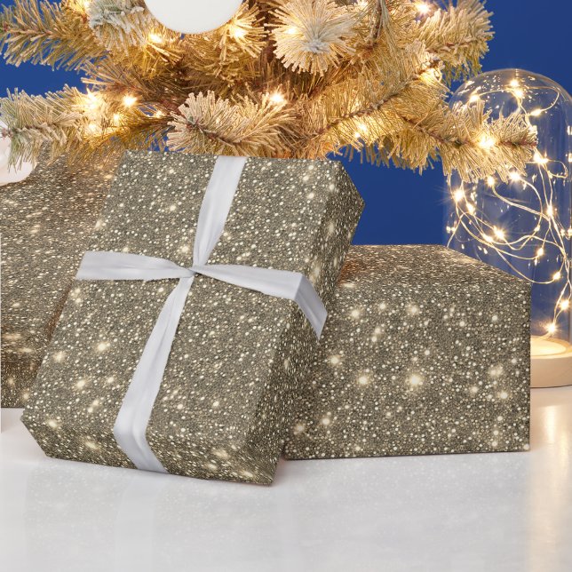 Simple Modern Luxury Gold Sand Shimmery Glitter  Wrapping Paper (Holidays)