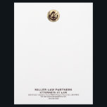 Simple Modern Luxury Letterhead for Attorneys<br><div class="desc">Enhance your professional image with our simple modern luxury letterhead designed exclusively for attorneys, lawyers, and law firms. This premium-quality letterhead features a sleek design with a brushed gold logo at the top, adding a touch of elegance to your correspondence. The lower thirds display your company name and contact information...</div>