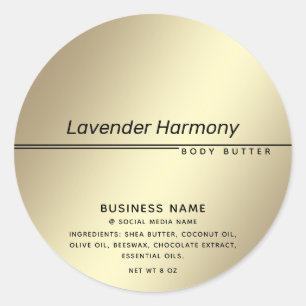 Simple modern luxury typography black product cla classic round sticker