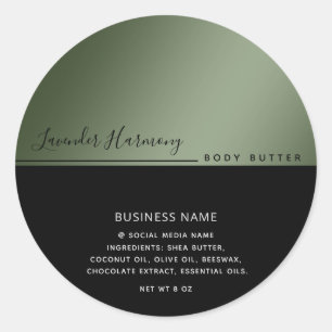 Simple modern luxury typography black product  cla classic round sticker