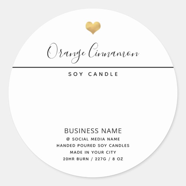 Simple modern luxury typography white product   cl classic round sticker (Front)